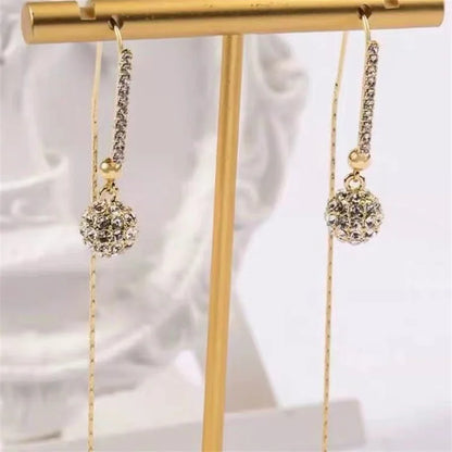 Women's Fashionable  Zircon Ball Pendant  Earrings